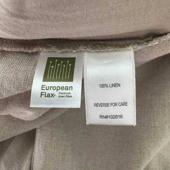 Garnet Hill Cropped Wide-Leg Linen Pants Small Sand Beige NWT Coastal Minimalist - Picture 9 of 10